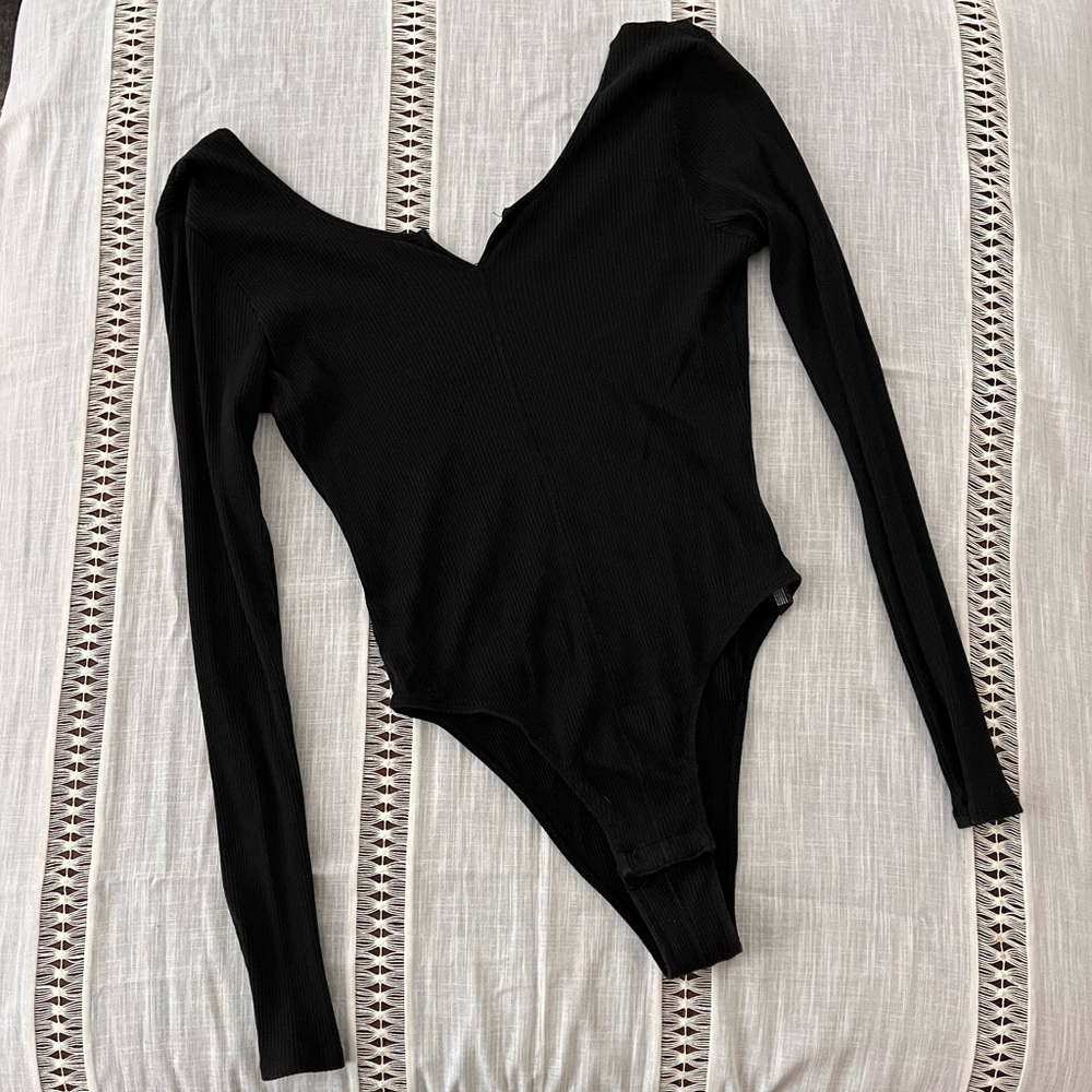 Black long sleeve bodysuit